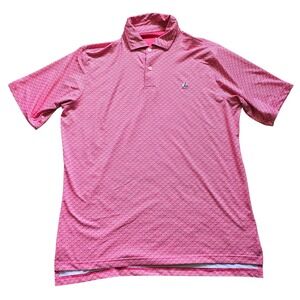 Fairway‎ & Greene Golf Polo Shirt Mens Pink Pattern USA Made